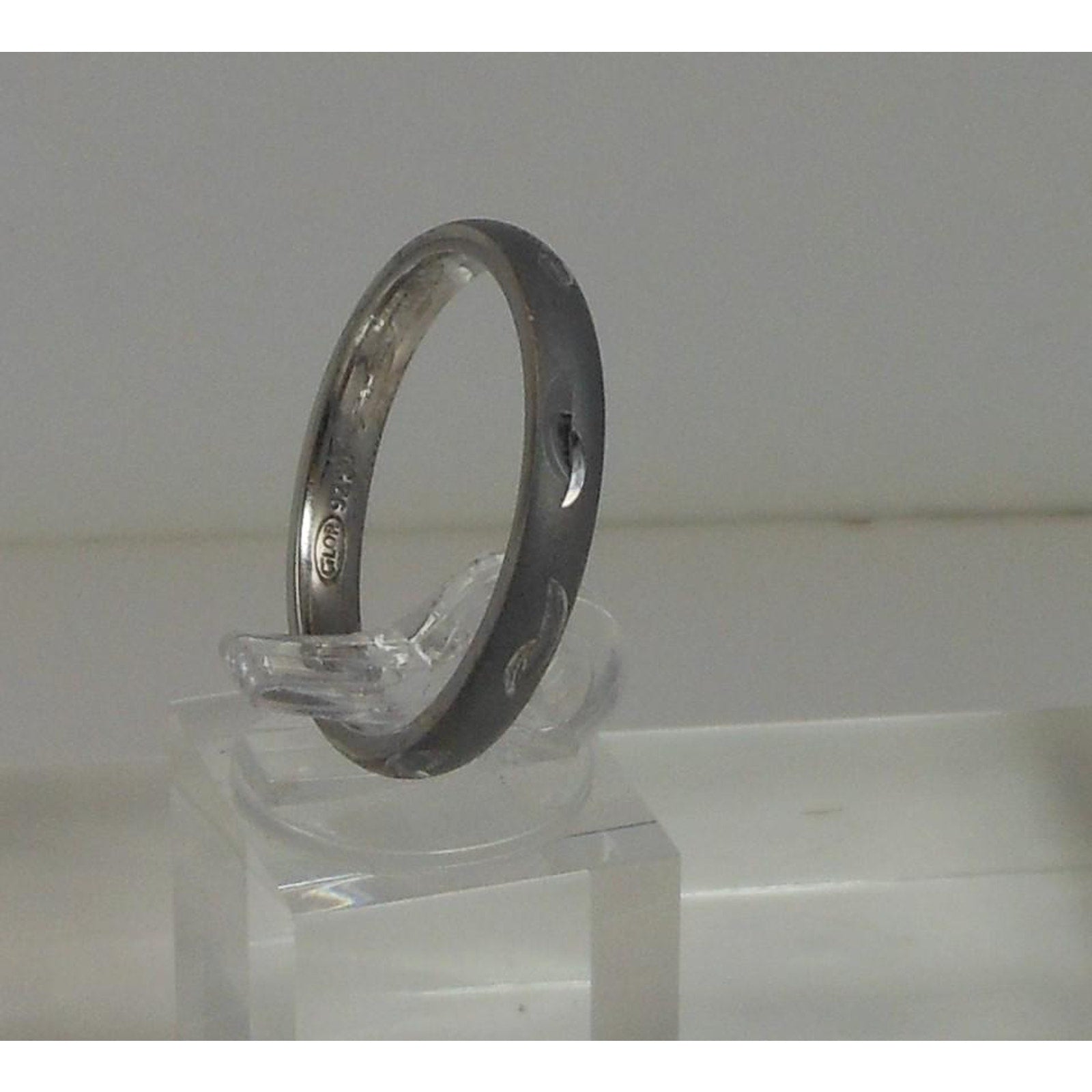 Sterling Silver Oxidized Diamond-Cut Ring Size 10, Handcrafted Vintage Patina