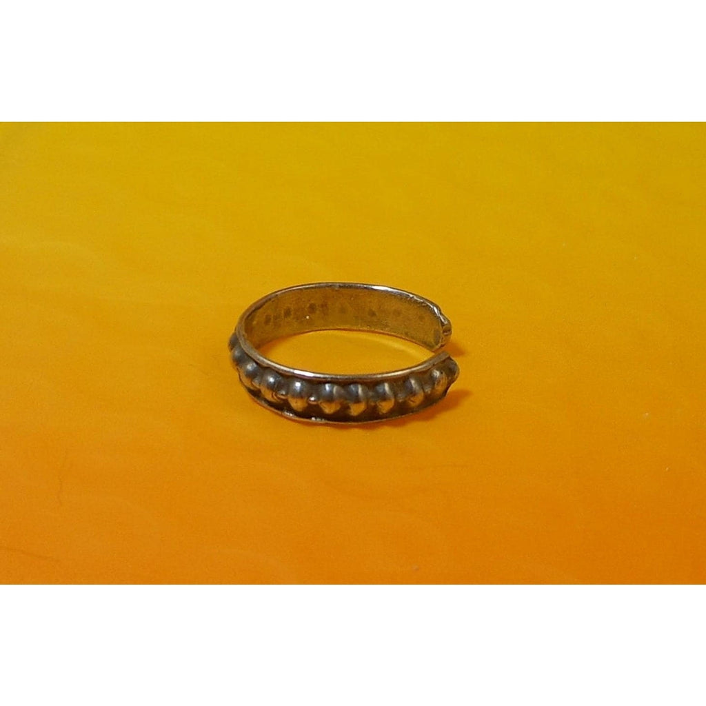 Vintage 1990s Sterling Silver Adjustable Ribbed Ball Toe Ring Sexy Beach Jewelry - HoneyThomas.com