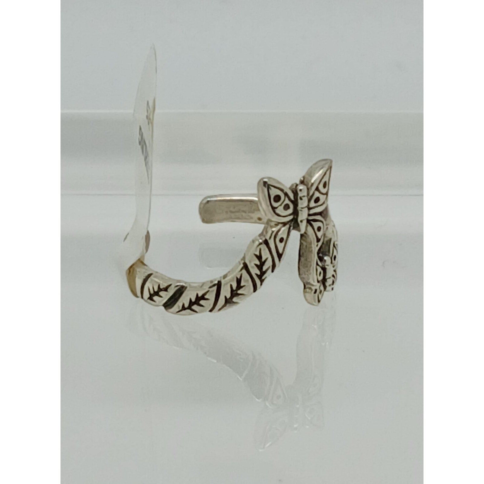 1990s Vintage Sterling Silver Butterfly Flower Toe Ring Handcrafted Darling Fun - HoneyThomas.com