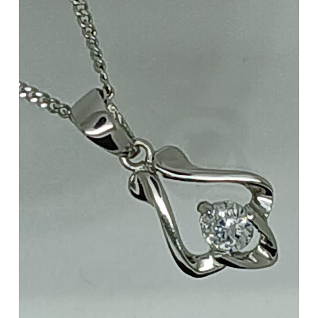 925 Sterling Silver Simulated Diamond Pendant Necklace Minimalist Petite - HoneyThomas.com