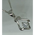 925 Sterling Silver Simulated Diamond Pendant Necklace Minimalist Petite - HoneyThomas.com