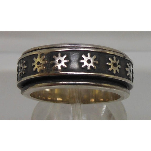 1990's Sterling Silver Spinner Prayer Worry Pinky Ring Size 6 Band Handcrafted