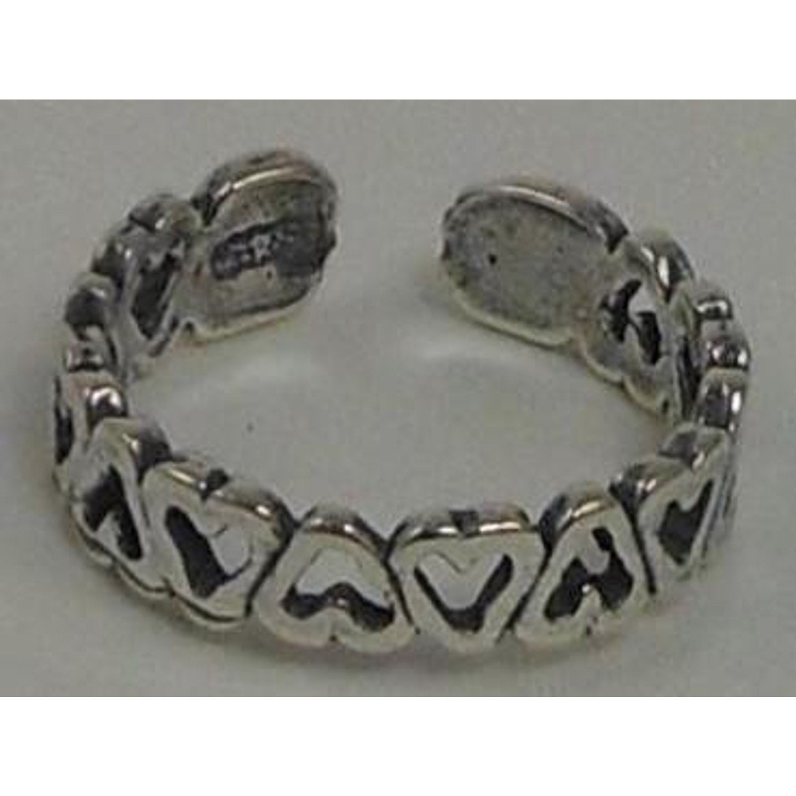 Vintage Sterling Silver Hearts Toe Ring - Handcrafted in Thailand, NOS 925 - HoneyThomas.com