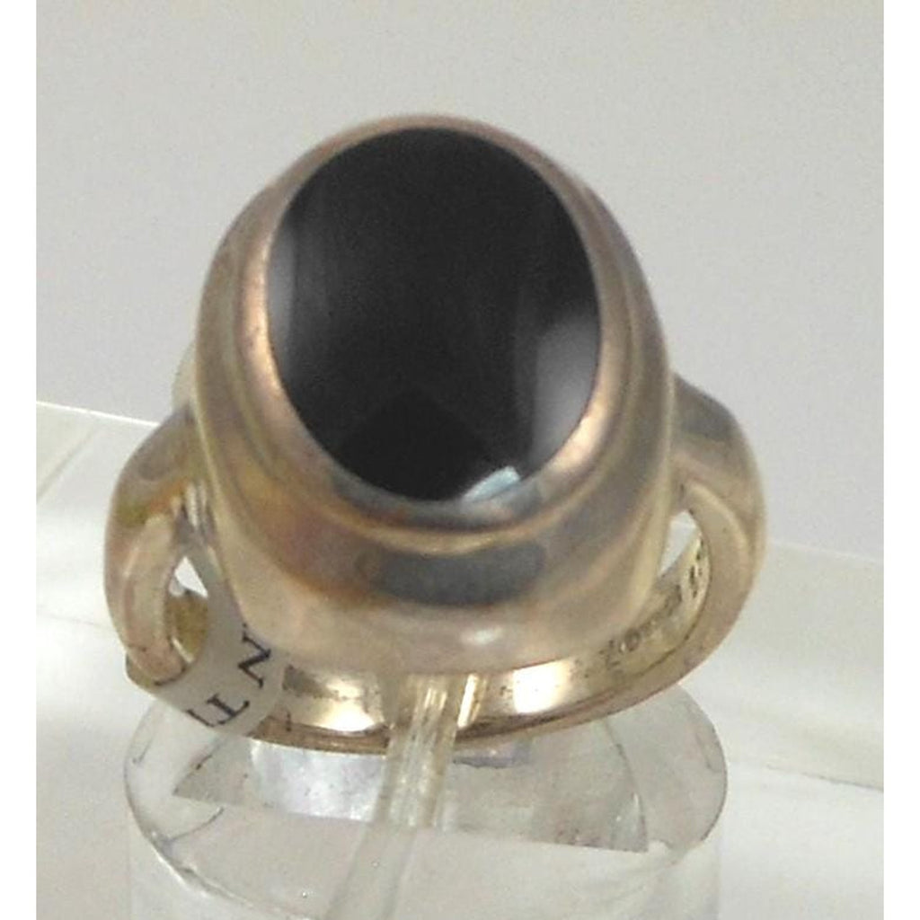 Elegant Vintage Sterling Silver Black Onyx Ring Size 6 925 Thailand NOS 6.5g