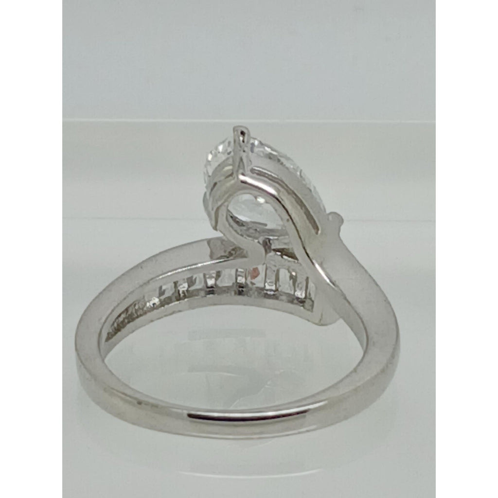 2.4CT Vintage Gold Plated Pear Radiant Cut Sim Diamond CZ Engagement Ring Size 6 - HoneyThomas.com