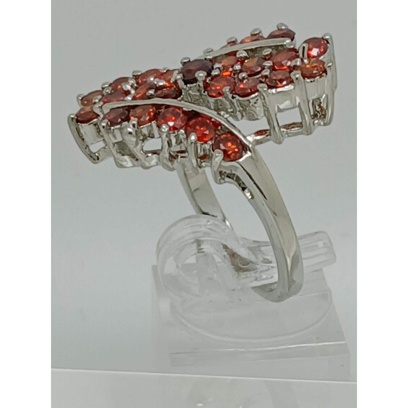 3.8CT Vintage Gold Plated Orange Sim Diamond CZ Cocktail Statement Ring Size 7 - HoneyThomas.com