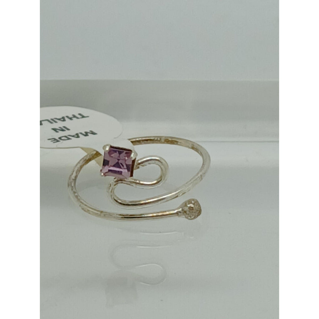 Sexy Purple Crystal Rhinestone Toe Ring Adjustable Size Sterling Silver Gift Box - HoneyThomas.com