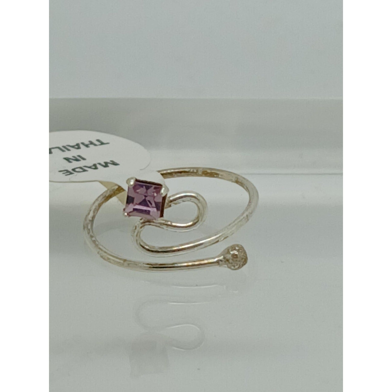 Sexy Purple Crystal Rhinestone Toe Ring Adjustable Size Sterling Silver Gift Box - HoneyThomas.com