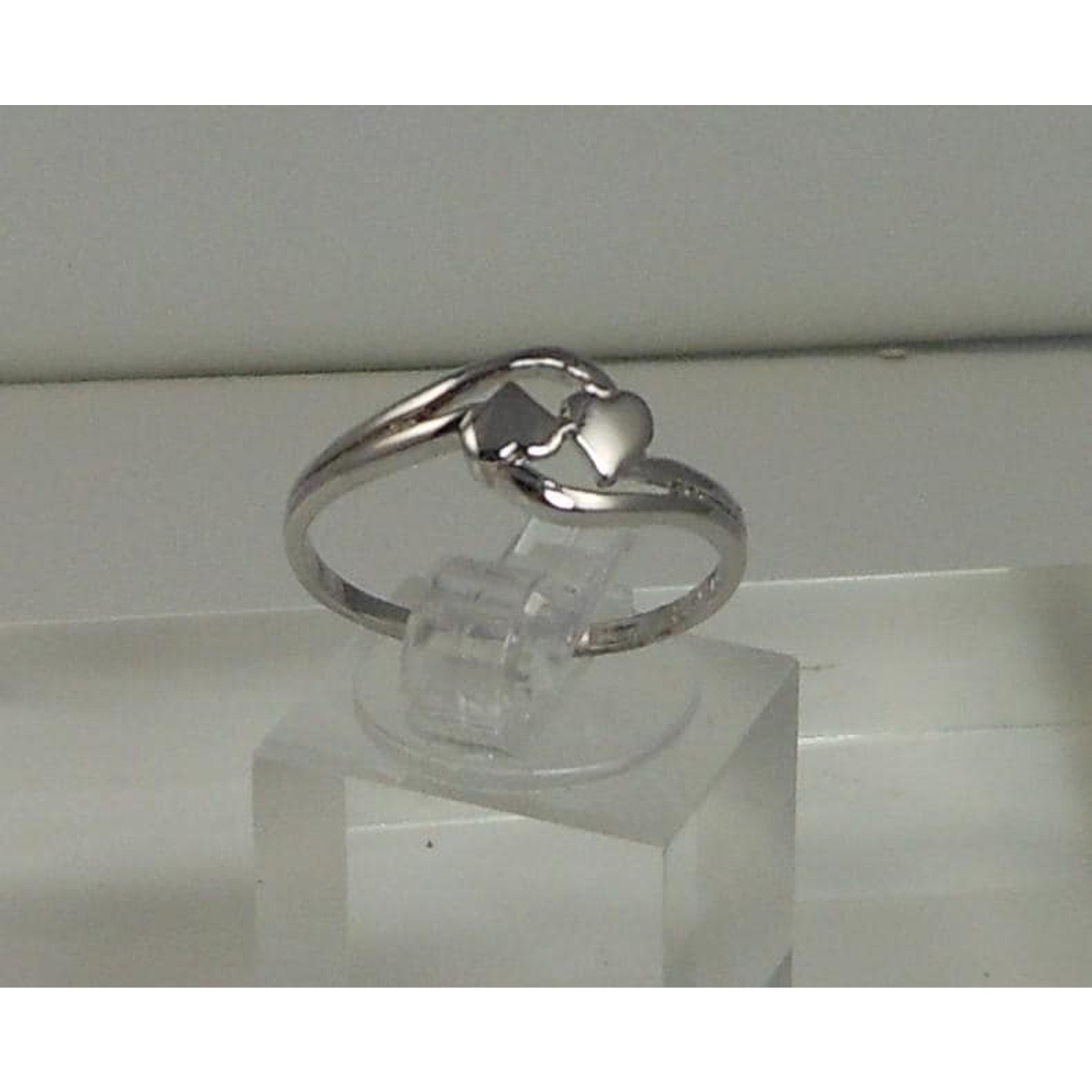 Vintage Double Heart Sterling Silver Ring, Size 7.75, Made in Thailand, 925, 7mm