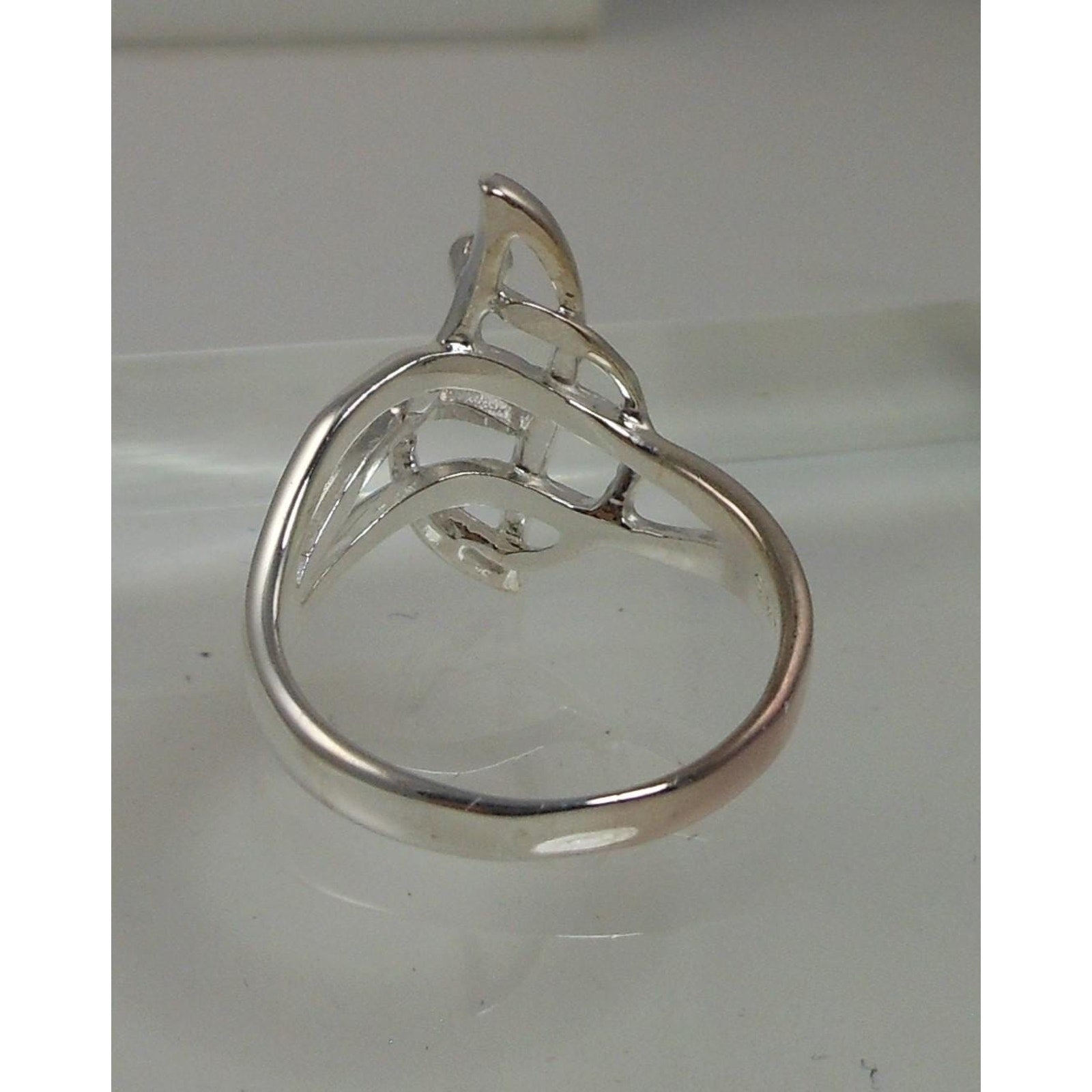 1990's New Unique Vintage Handmade 925 Sterling Silver Artistic Ring Size 7.5