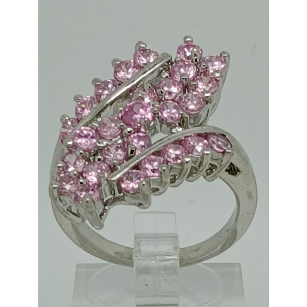 3.80CT Vintage Gold Plated Pink Sim Diamond CZ Cocktail Statement Ring Size 7.5 - HoneyThomas.com