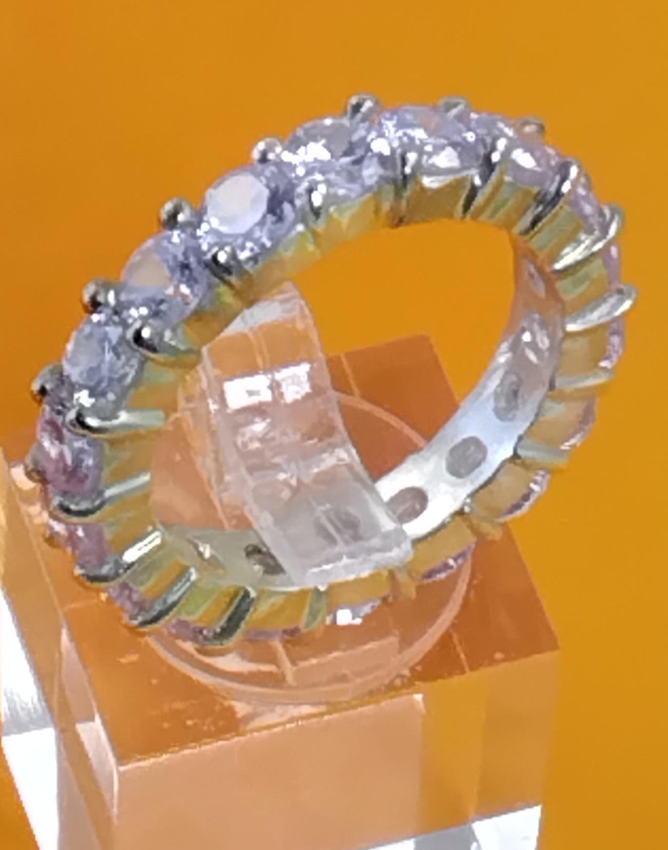 Vintage Sterling Silver CZ Engagement Ring: Handcrafted Anniversary Band, Size 7