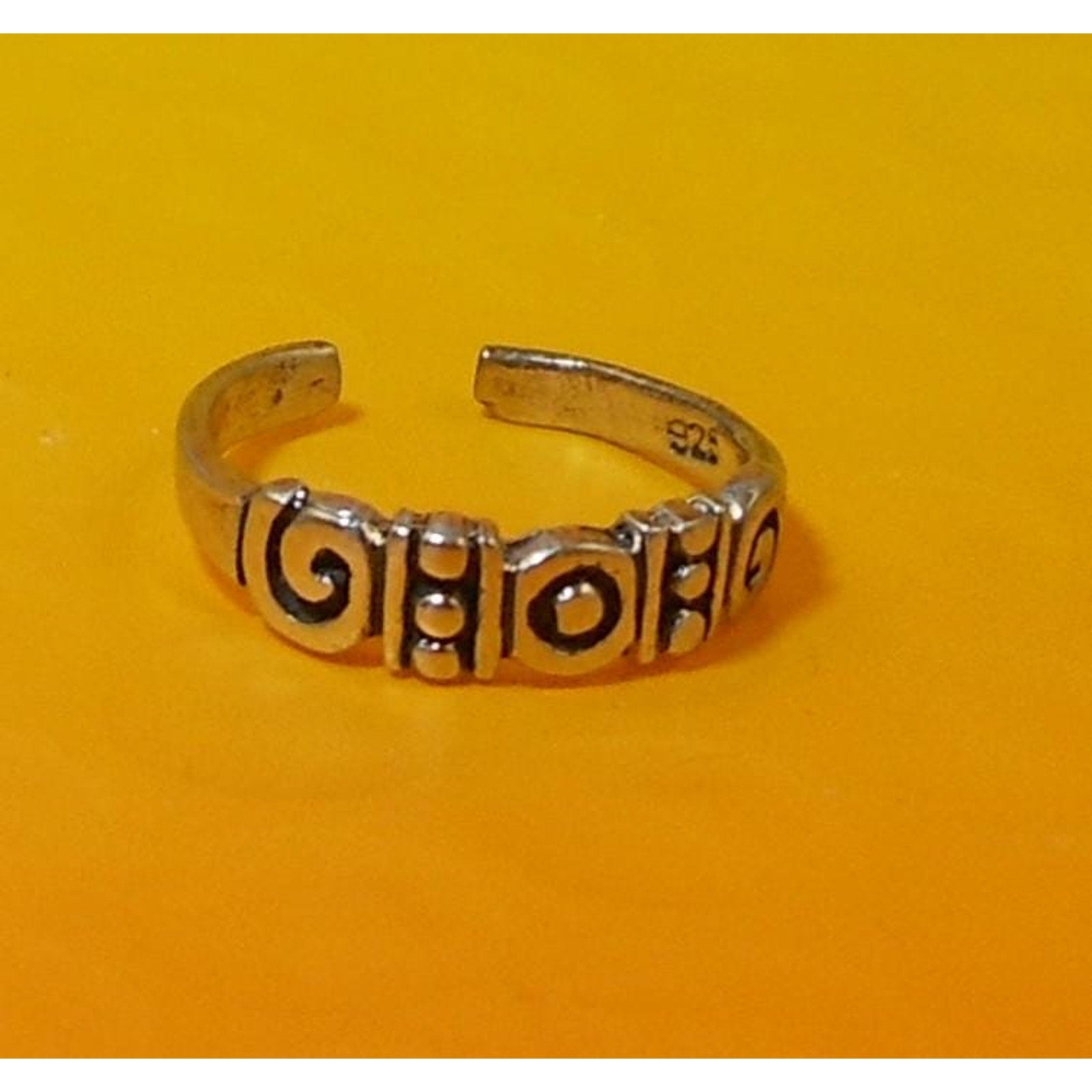 Vintage Sterling Silver Celtic Tribal Swirl Toe Ring Handcrafted foot Jewelry NO