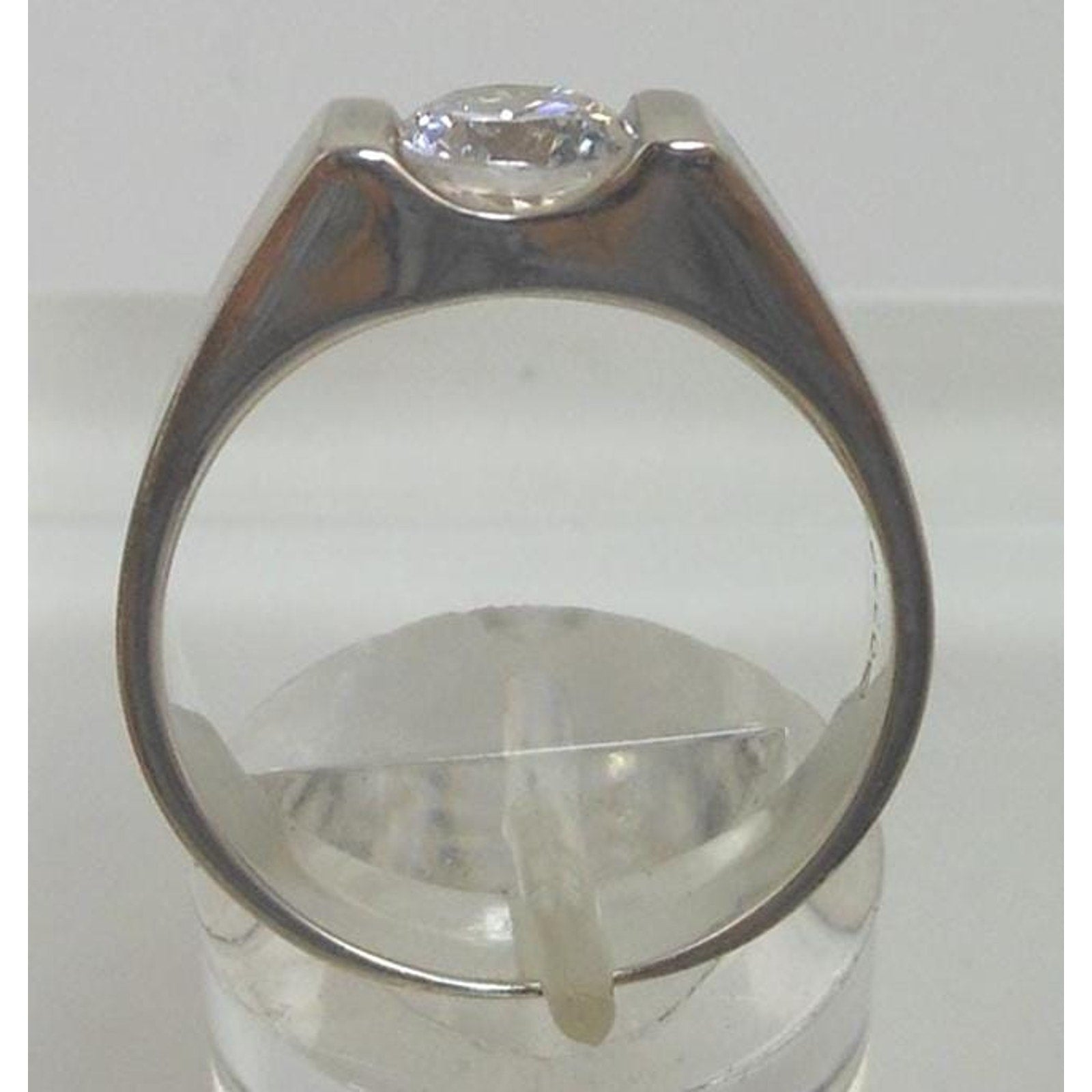 Designer BOCCO Vintage Sterling Silver Engagement Solitaire Sim Diamond Ring 8