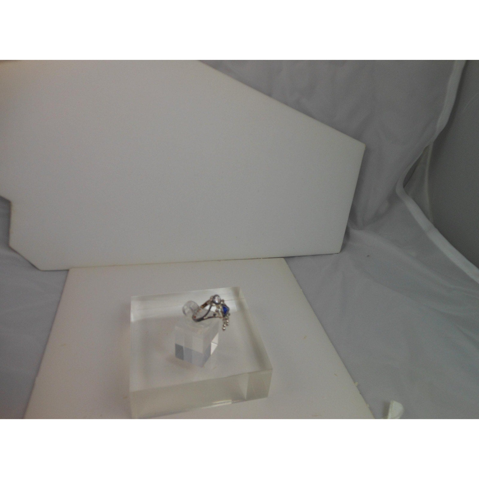 Sterling Silver Baby Child Simulated Diamond Birthstone Charm Ring Size 5 Vintag