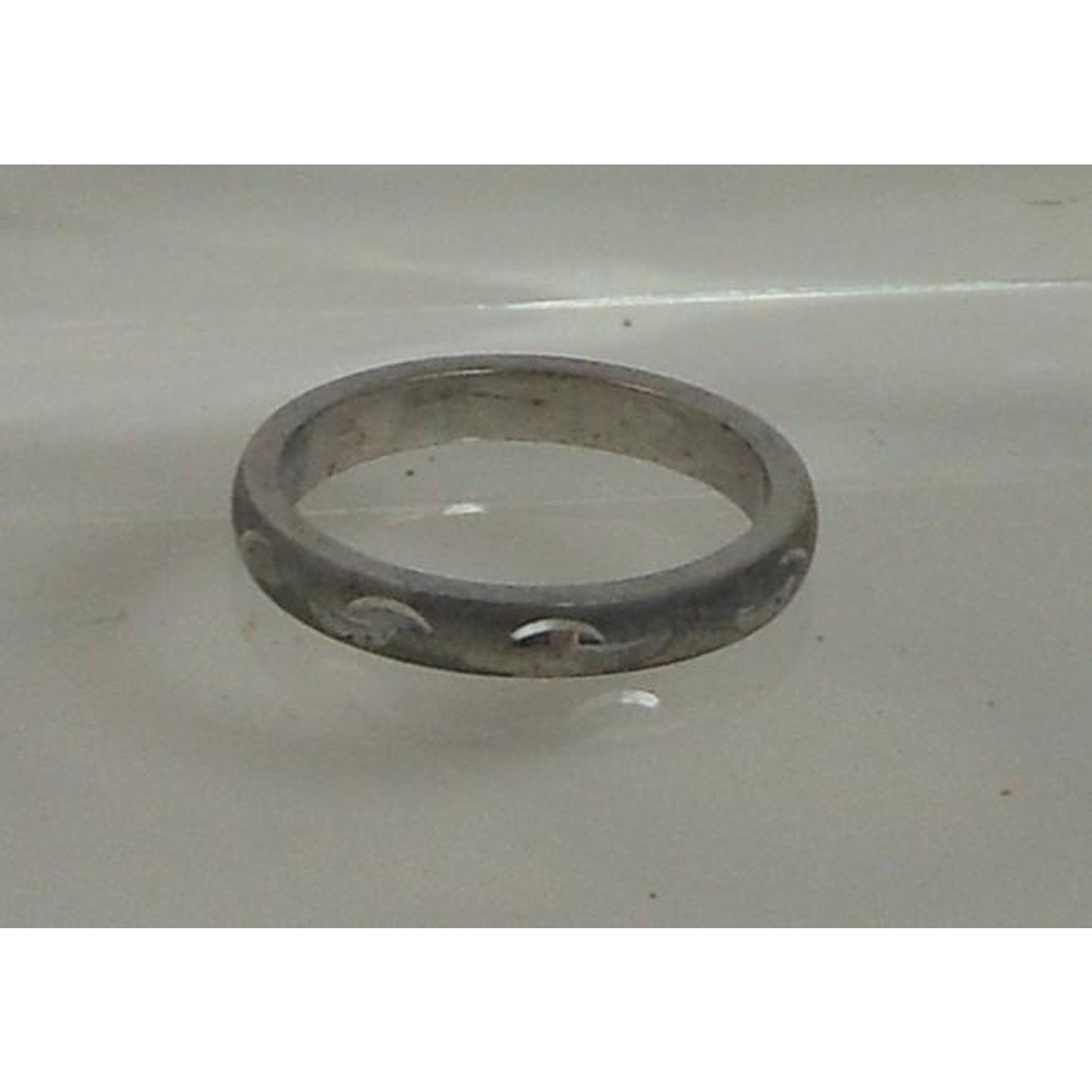 Vintage Handcrafted Sterling Silver Diamond-Cut Ring Size 7.25 3.3g Thailand NOS