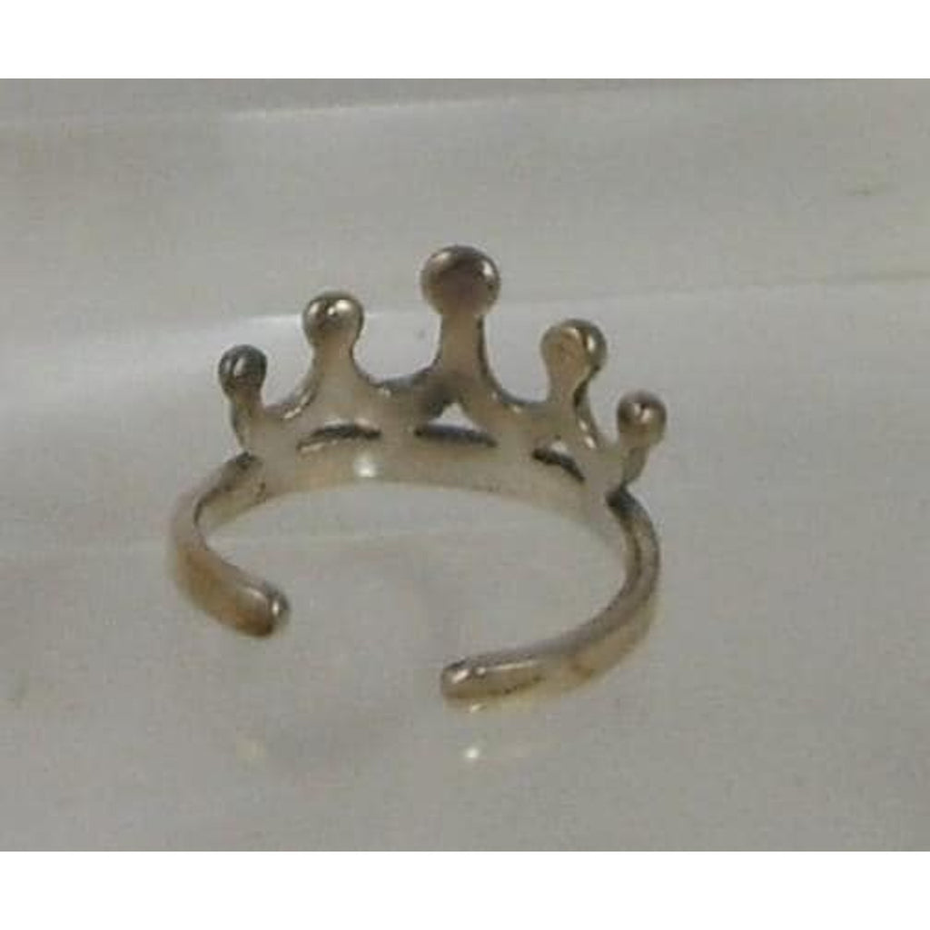 Vintage Sterling Silver Crown Queen Princess Toe Ring NOS 925 1.6g Thailand Made