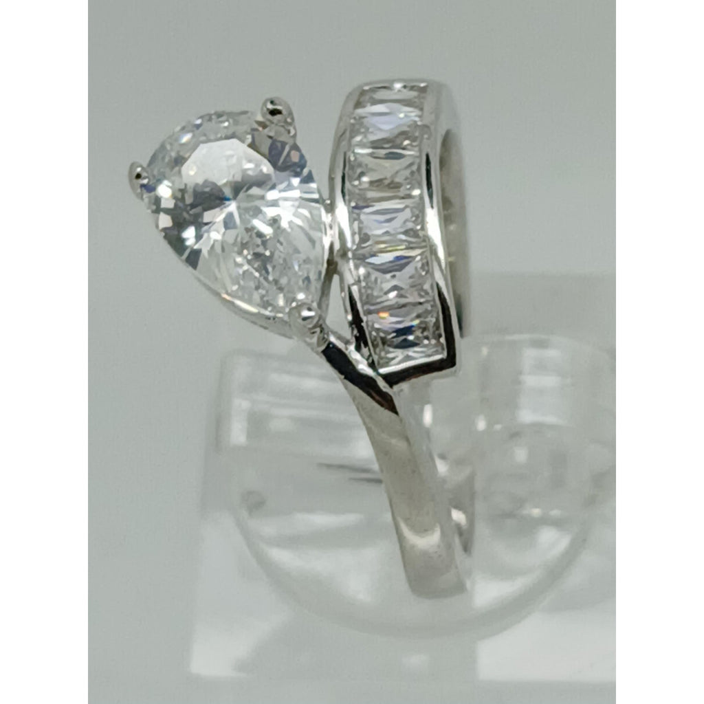 2.4CT Vintage Gold Plated Pear Radiant Cut Sim Diamond CZ Engagement Ring Size 6