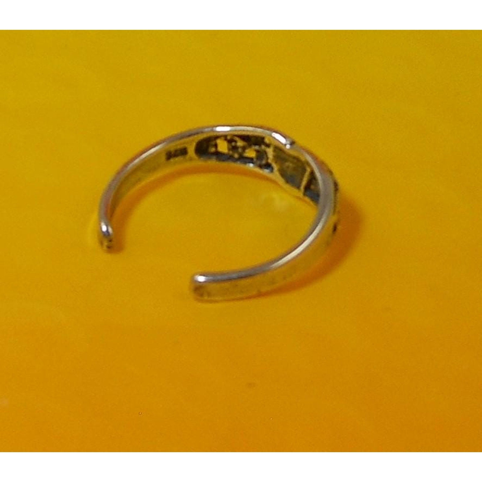 Vintage Sterling Silver Heart Floral Cut-Out Toe Ring Handcrafted New Old Stock