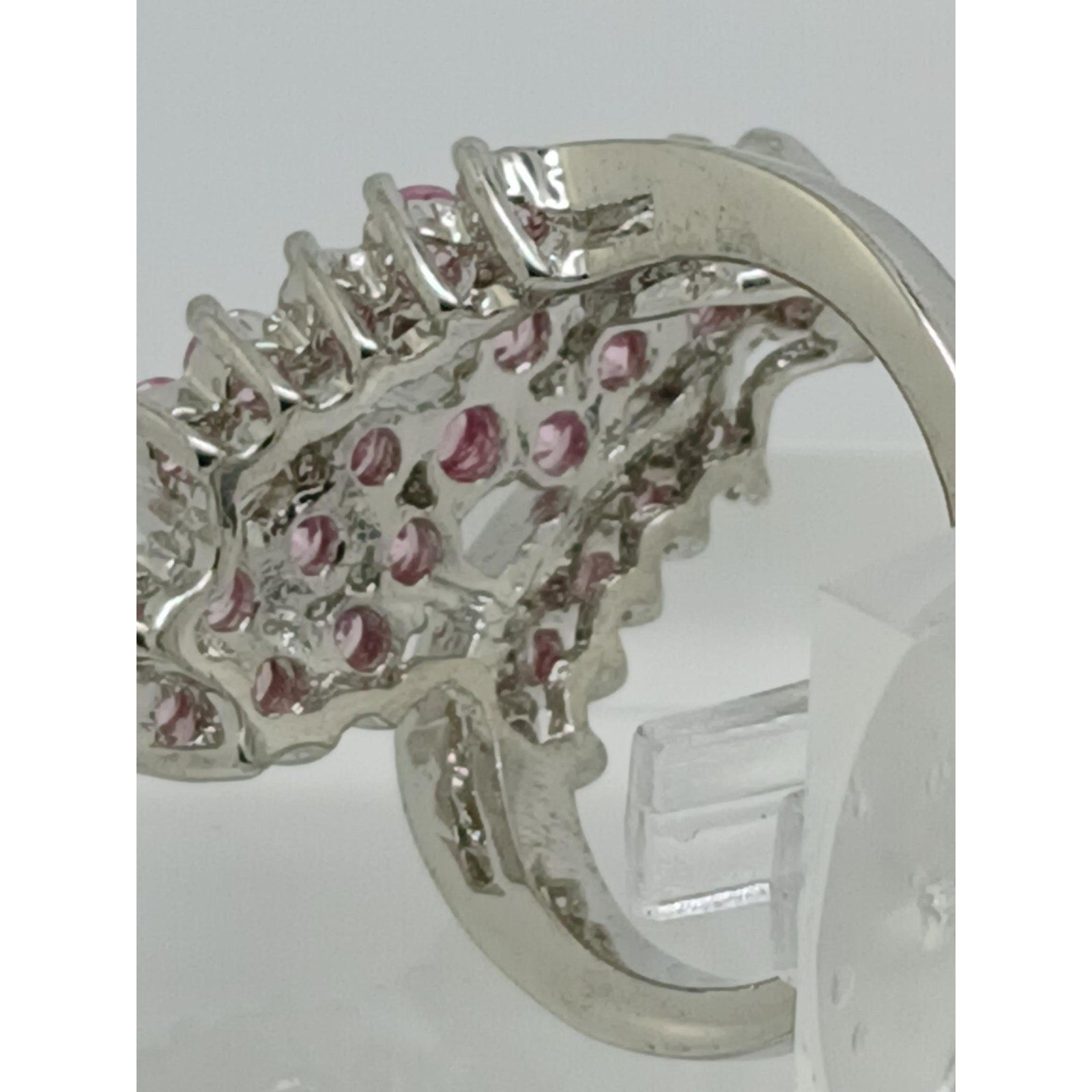 3.80CT Vintage Gold Plated Pink Sim Diamond CZ Cocktail Statement Ring Size 7.5 - HoneyThomas.com