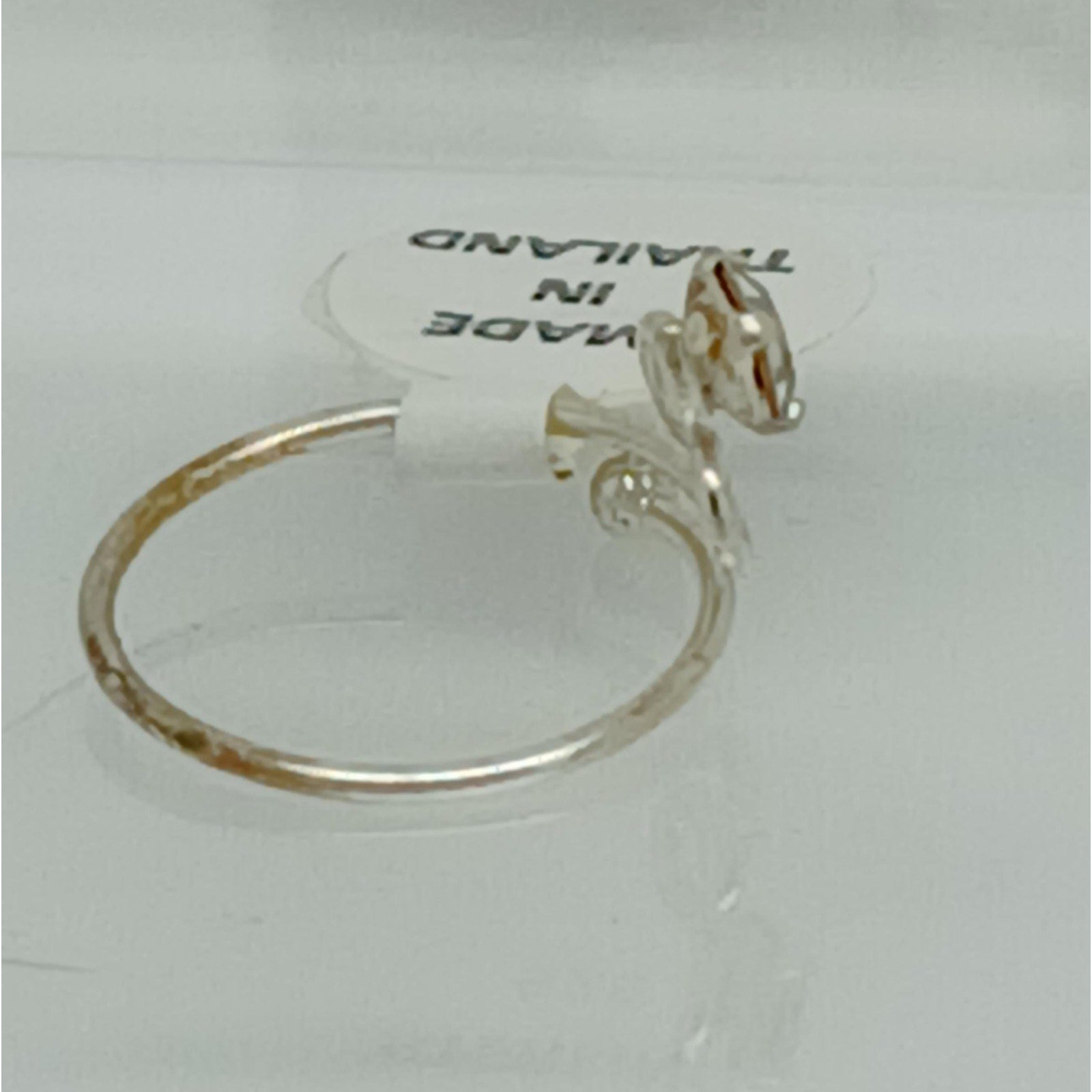 New Sterling Silver Crystal Rhinestone Swirly Sparkling Toe Ring Adjustable Size