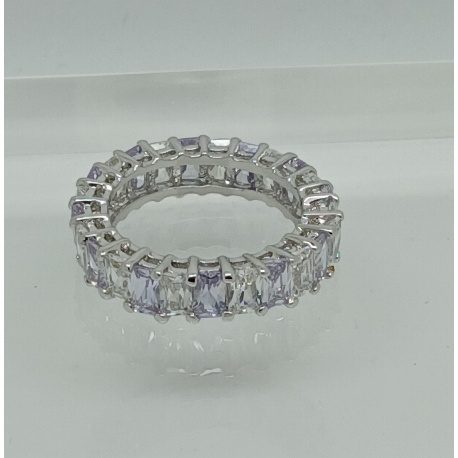 3.70CT White Gold EP Eternity Anniversary Wedding Band Ring Size 9 - HoneyThomas.com