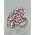 3.80CT Vintage Gold Plated Pink Sim Diamond CZ Cocktail Statement Ring Size 7.5 - HoneyThomas.com