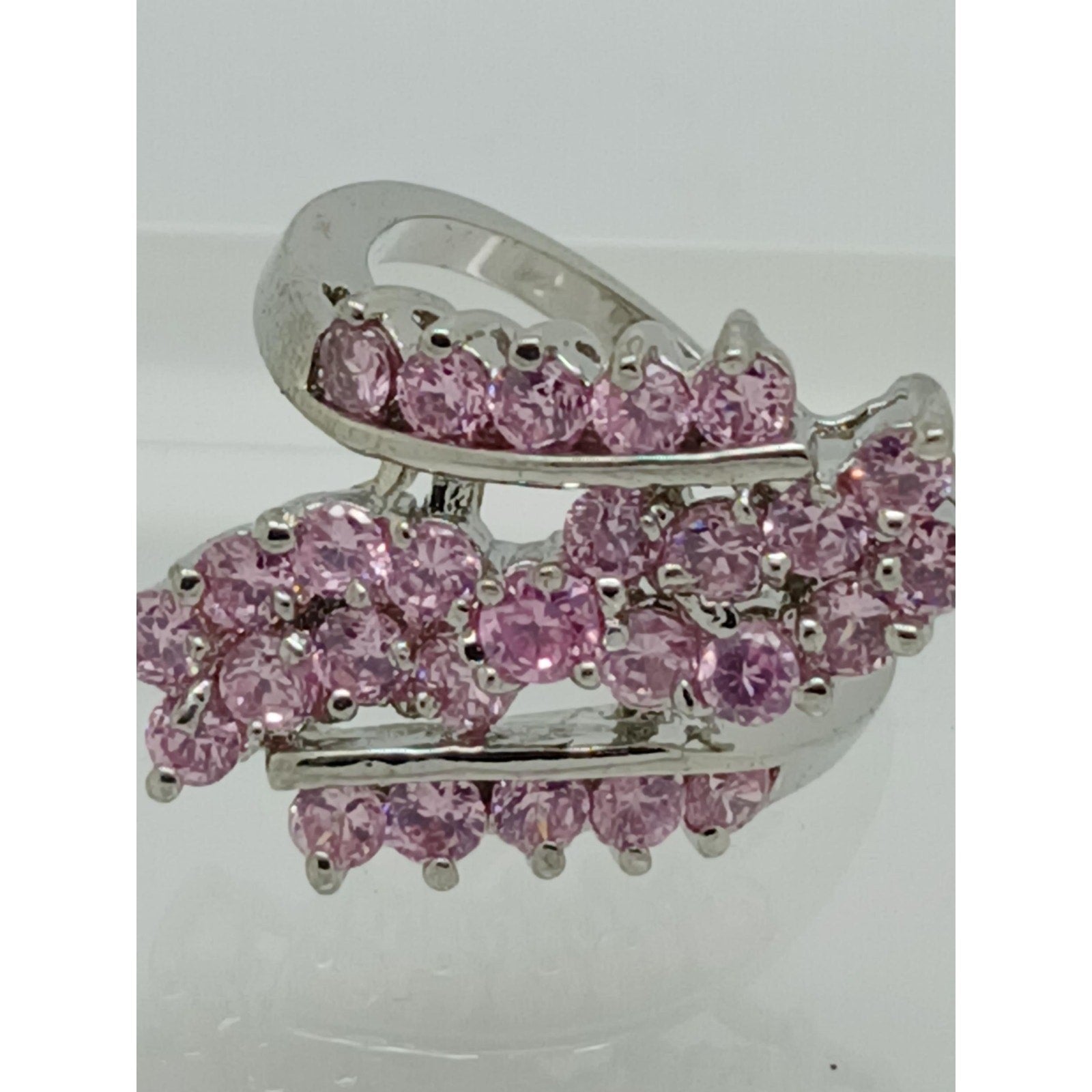 3.80CT Vintage Gold Plated Pink Sim Diamond CZ Cocktail Statement Ring Size 7.5 - HoneyThomas.com