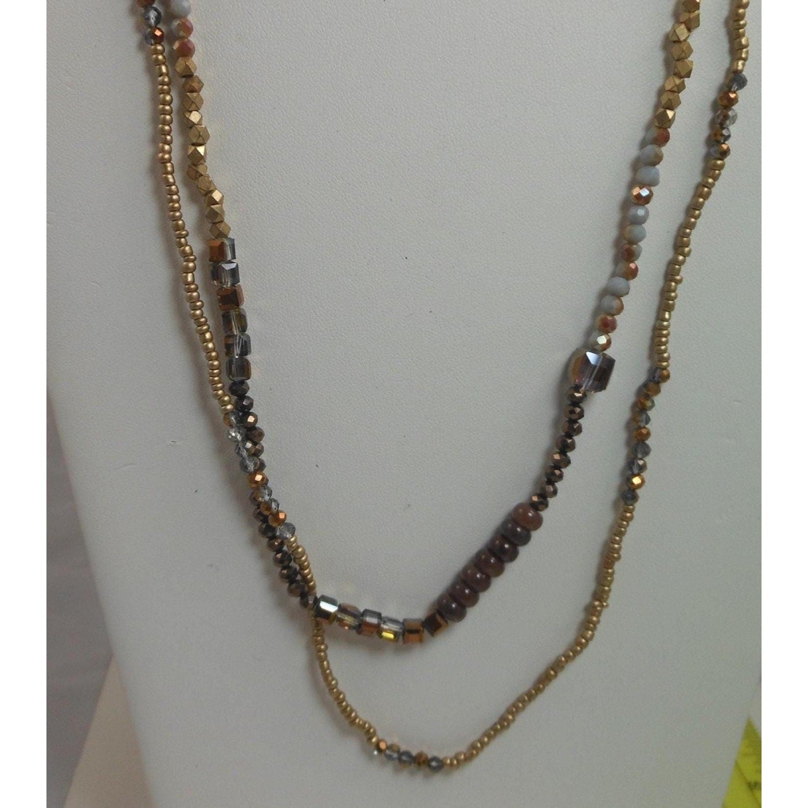 Gorgeous Handmade AB Crystal Necklace with Adjustable 2-Strand Design - HoneyThomas.com