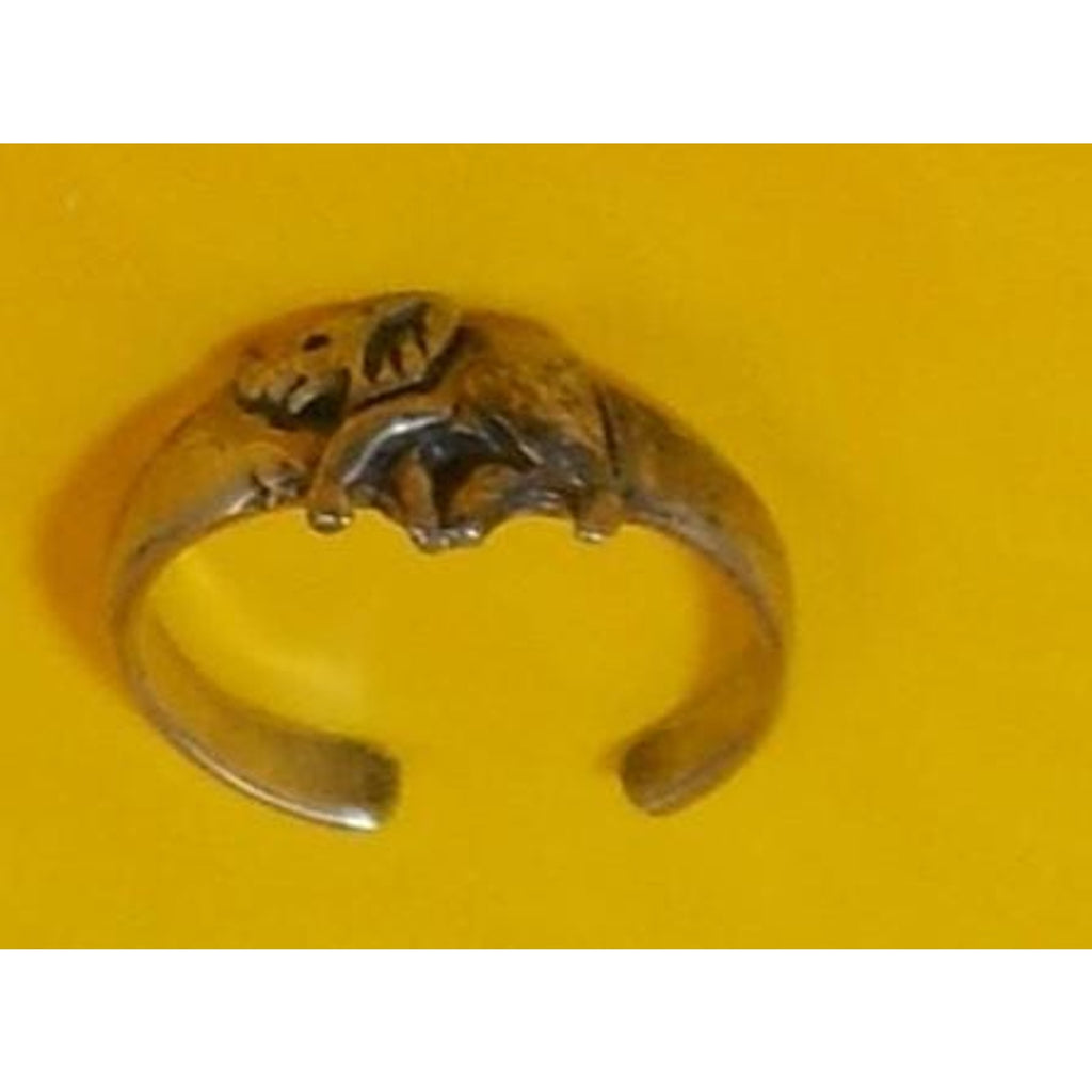 Vintage Sterling Silver Lucky Sexy Fun Elephant Toe Ring Boho Beach Foot Jewelry