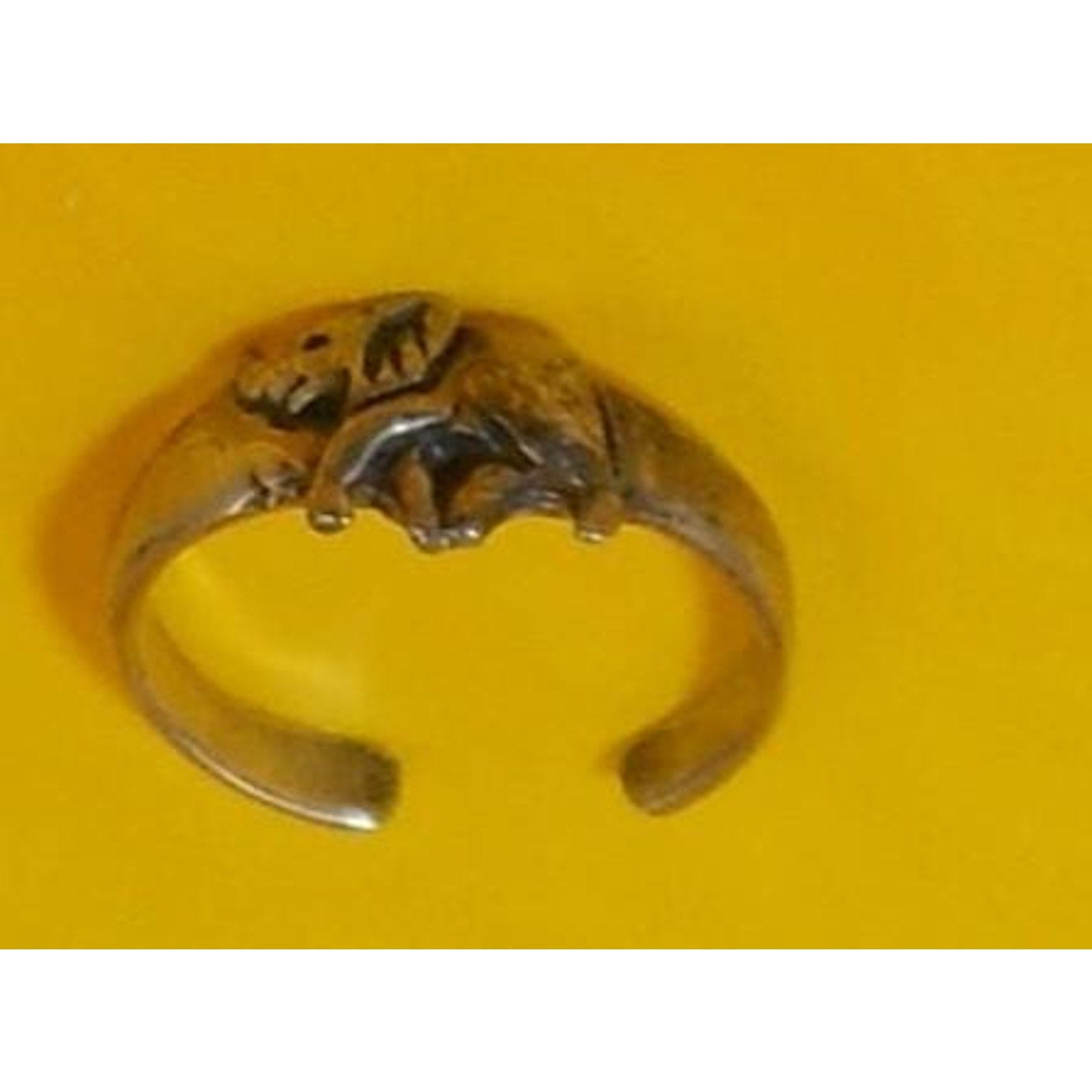Vintage Sterling Silver Lucky Sexy Fun Elephant Toe Ring Boho Beach Foot Jewelry