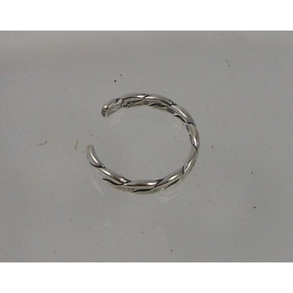 Vintage Sterling Silver Sexy Braid Toe Ring - Made in Thailand - NOS