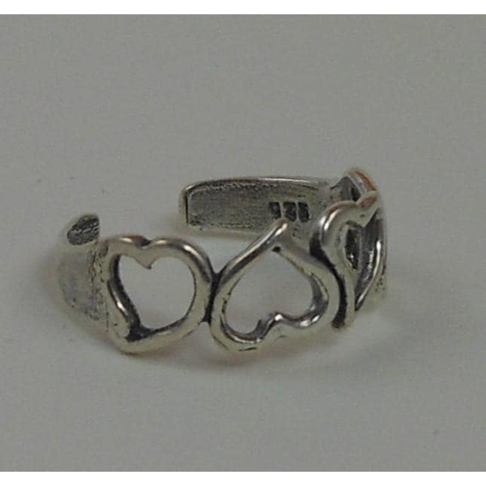 Vintage Sterling Silver Hearts Toe Ring - NOS Boho Jewelry from Thailand, 925 - HoneyThomas.com