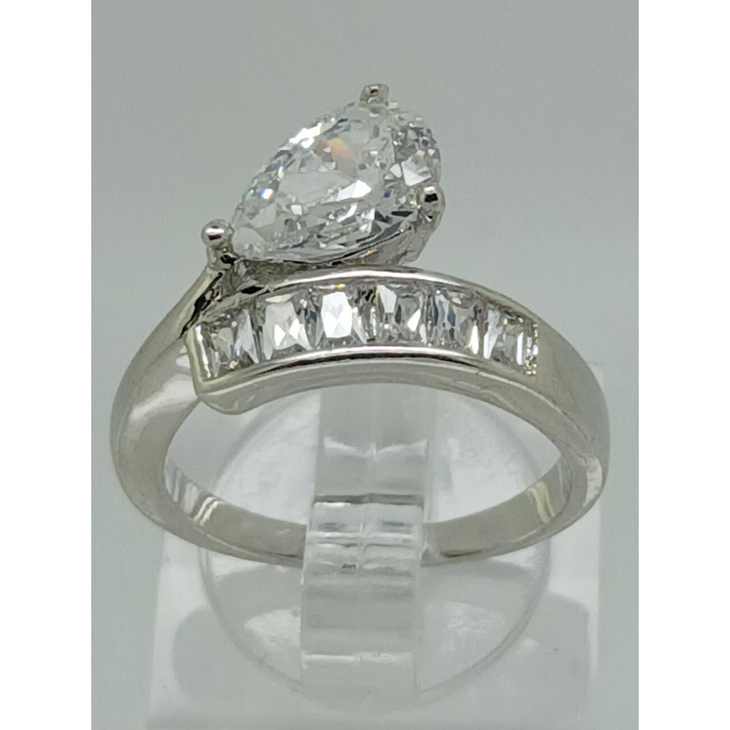 2.4CT Vintage Gold Plated Pear Radiant Cut Sim Diamond CZ Engagement Ring Size 6