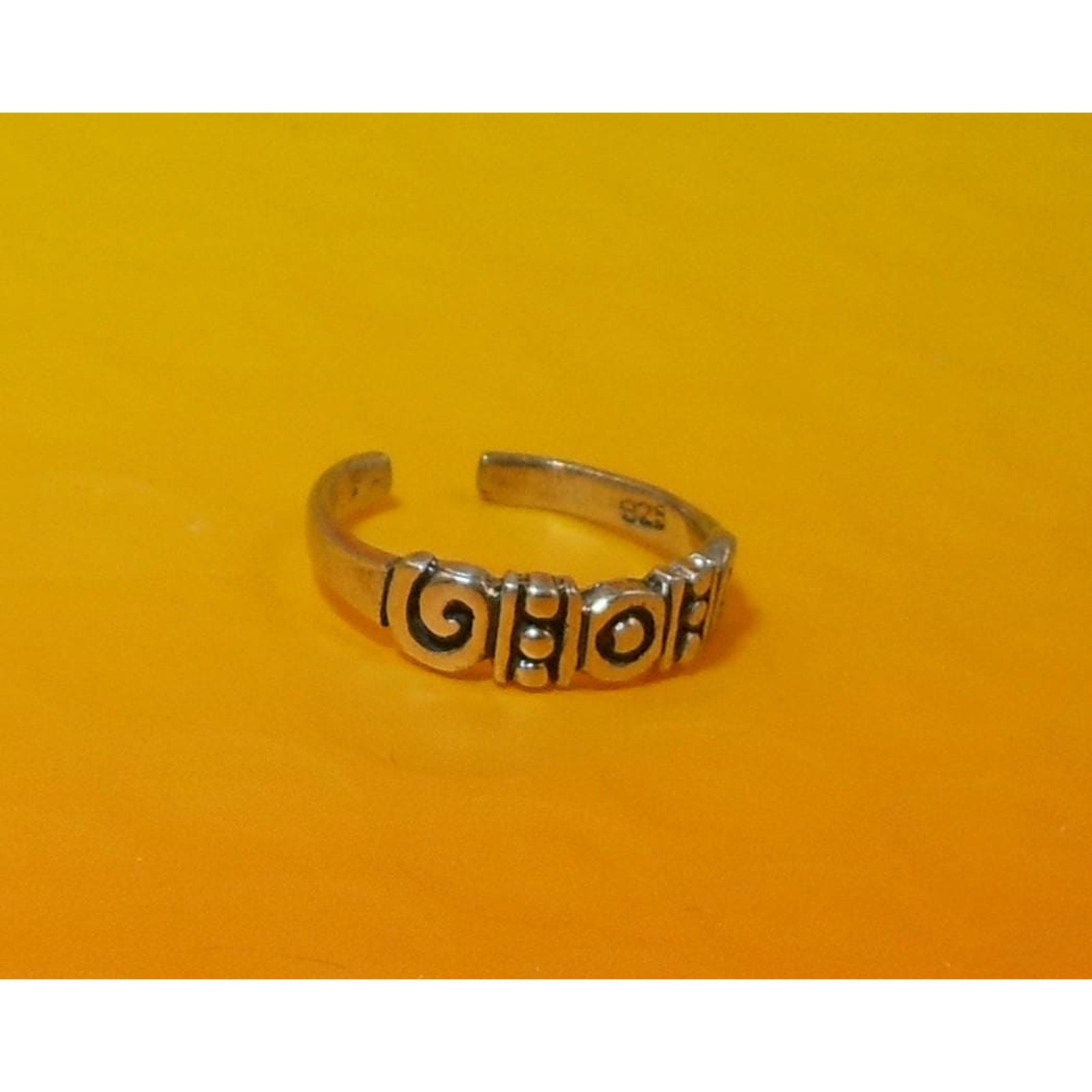 Vintage Sterling Silver Celtic Tribal Swirl Toe Ring Handcrafted foot Jewelry NO