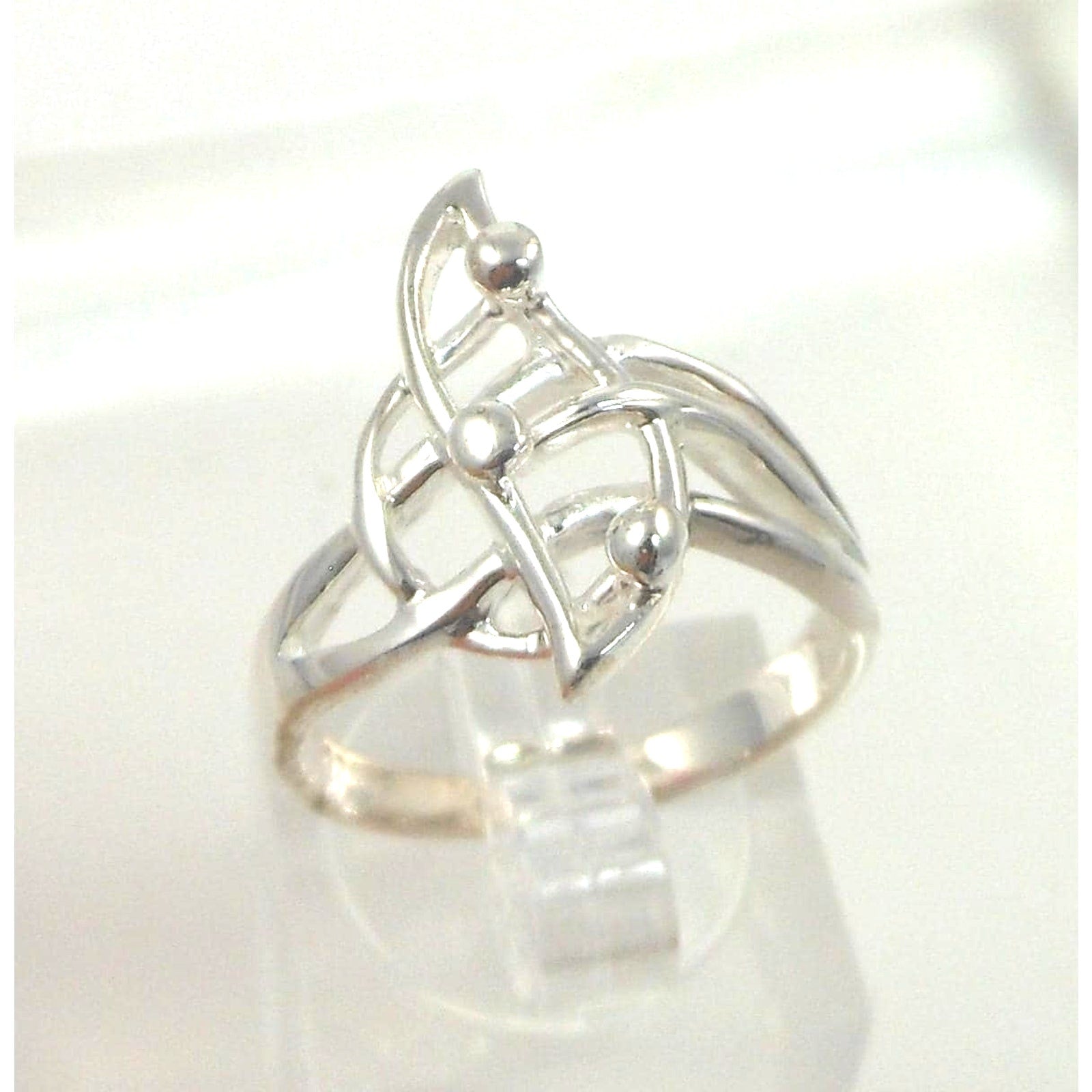 1990's New Unique Vintage Handmade 925 Sterling Silver Artistic Ring Size 7.5