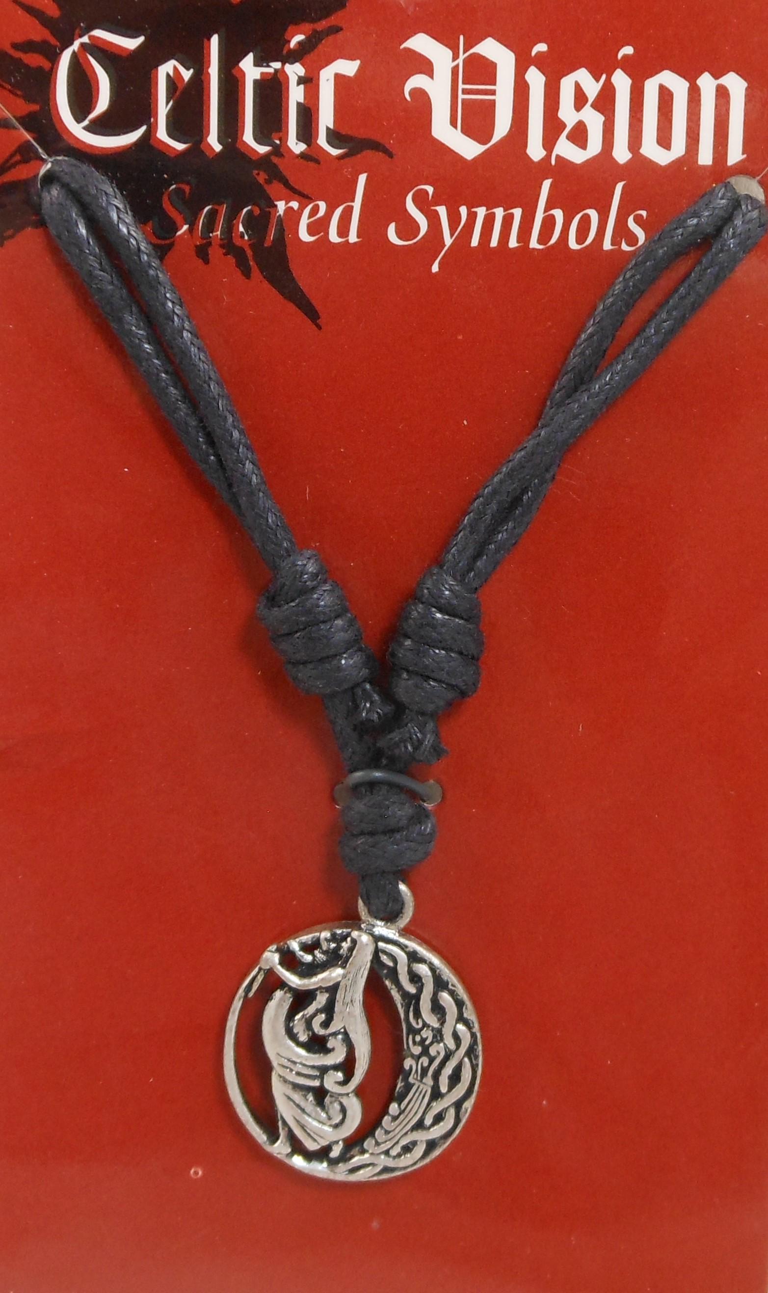 Vintage Celtic Vision Necklace: Sacred Symbol-9 Pendant, 24" Cord