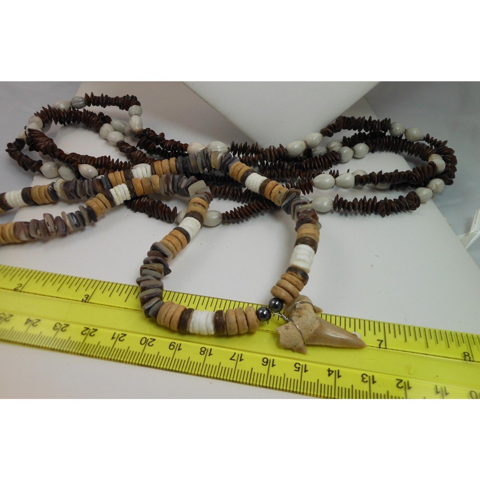 Handmade Tooth Pendant Necklace and Coco Shell Long Necklace Set - 2 Piece Set - HoneyThomas.com