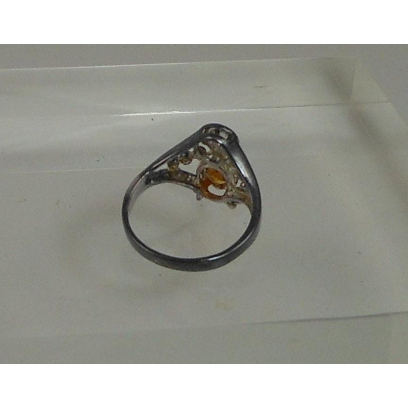 Vintage Sterling Silver Charm Ring Mother Grandmother Baby Sim Diamond Size 6