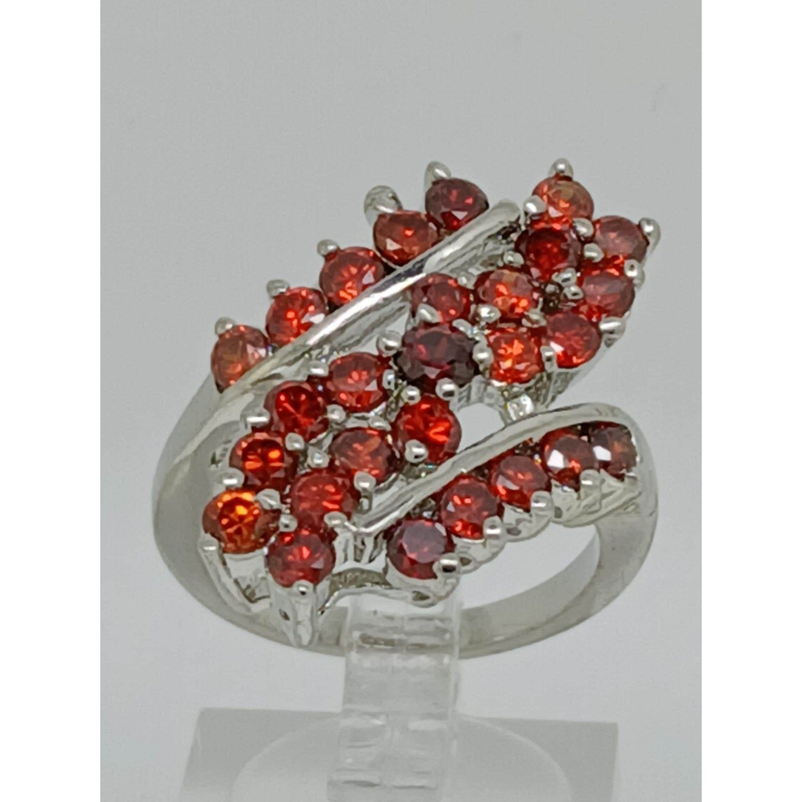 3.8CT Vintage Gold Plated Orange Sim Diamond CZ Cocktail Statement Ring Size 7 - HoneyThomas.com