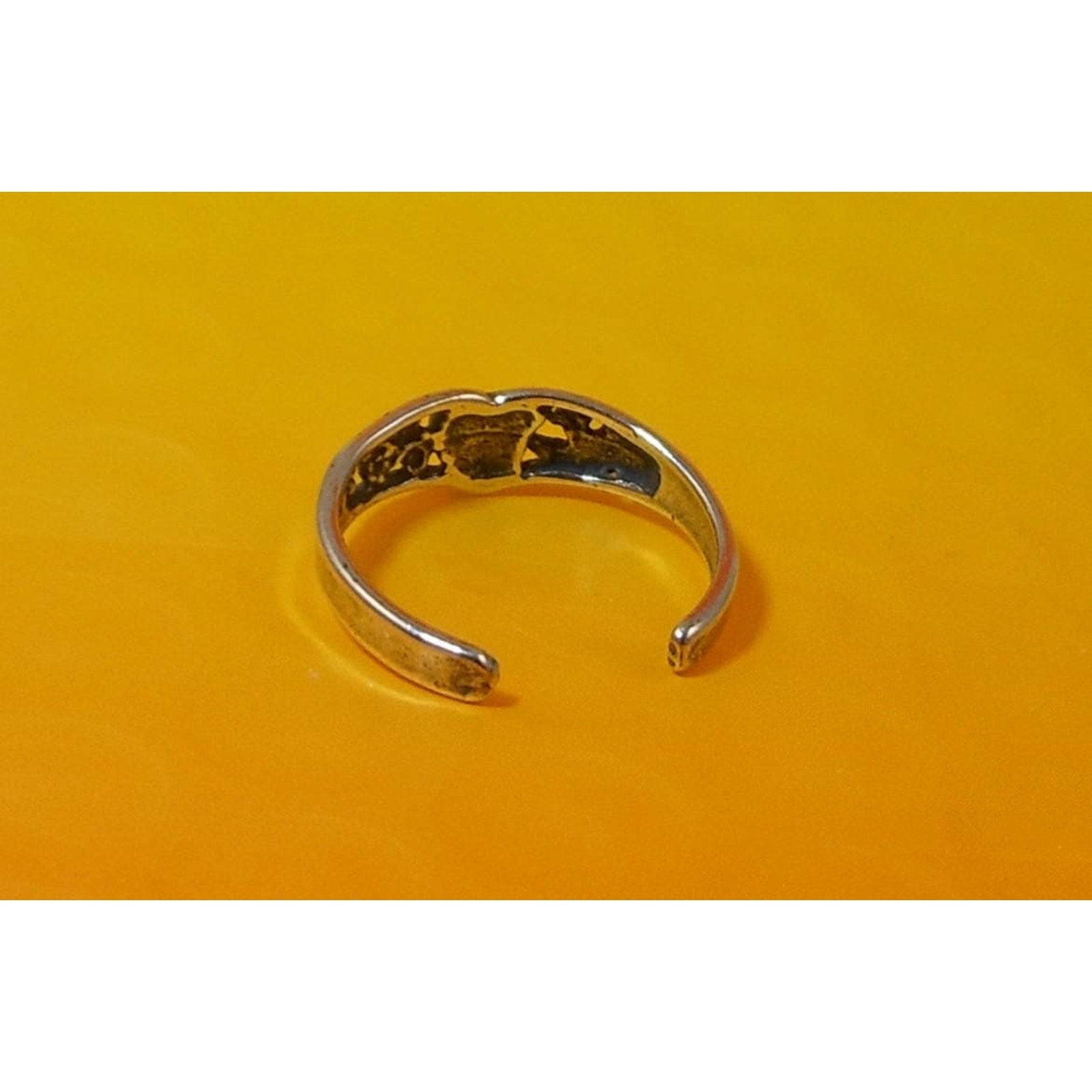 Vintage Sterling Silver Heart Floral Cut-Out Toe Ring Handcrafted New Old Stock