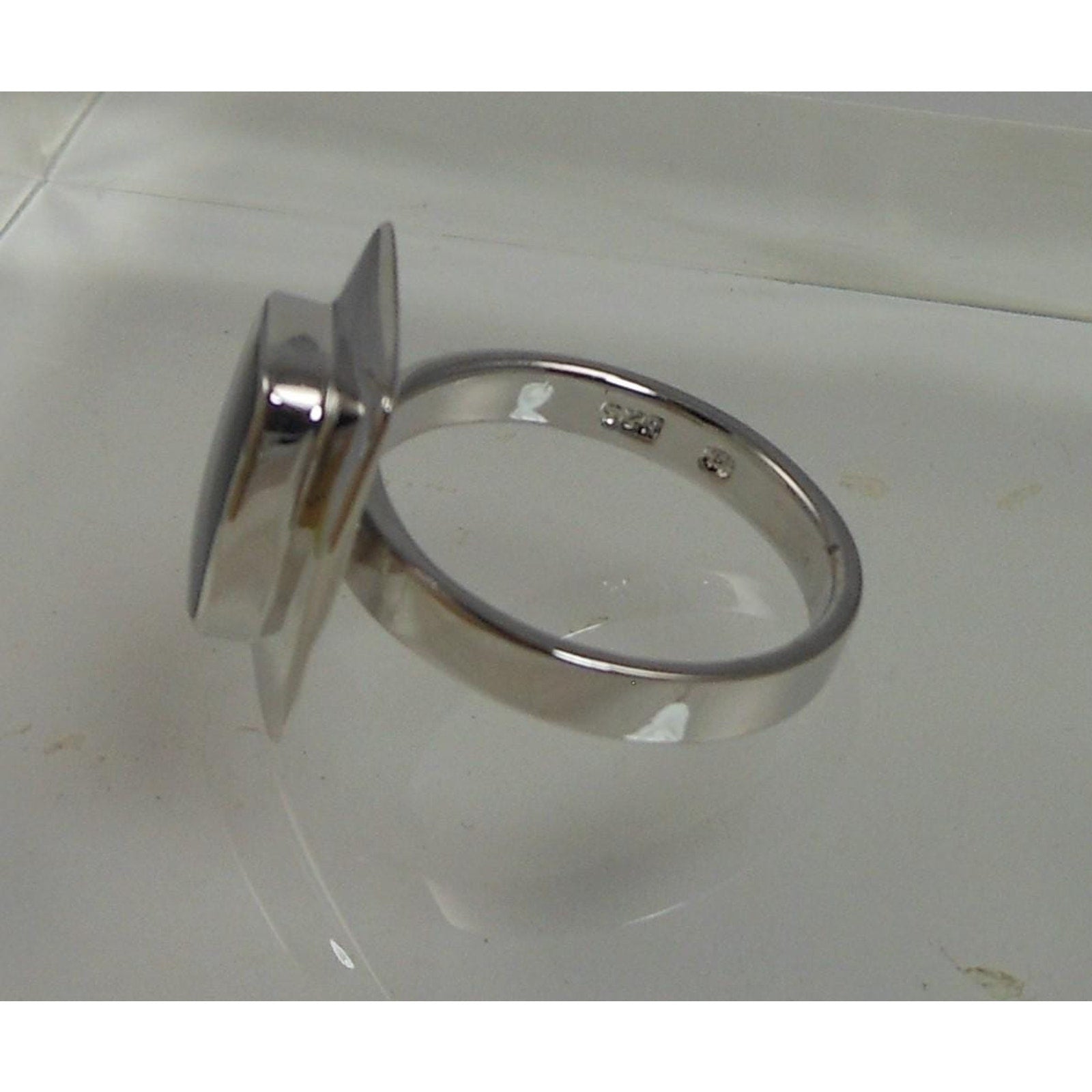 Vintage Thai Sterling Silver Black Onyx Ring Size 7 925 Stamped 3mm Band 5.1g