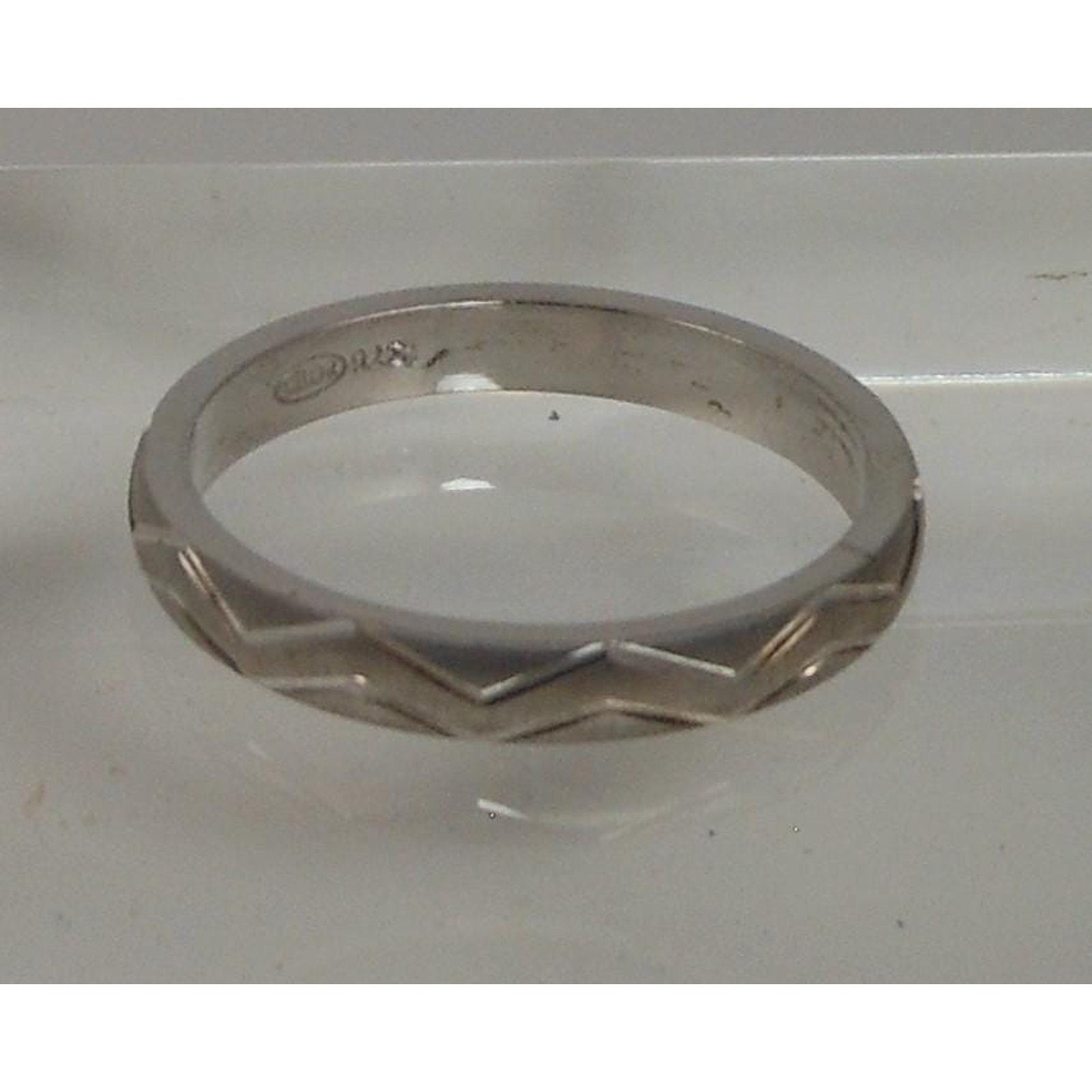 Vintage 925 Sterling Silver Diamond-Cut Ring Thailand Handcrafted Size 12 NOS - HoneyThomas.com