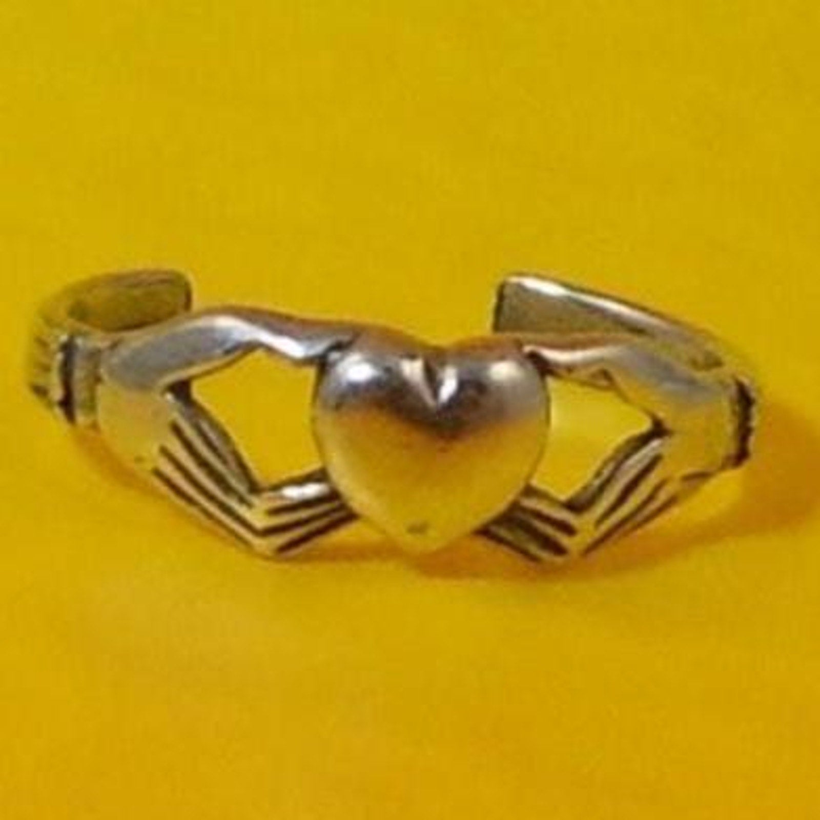 Vintage Sterling Silver Irish Claddagh Celtic Toe Ring Adjustable New-Old-Stock