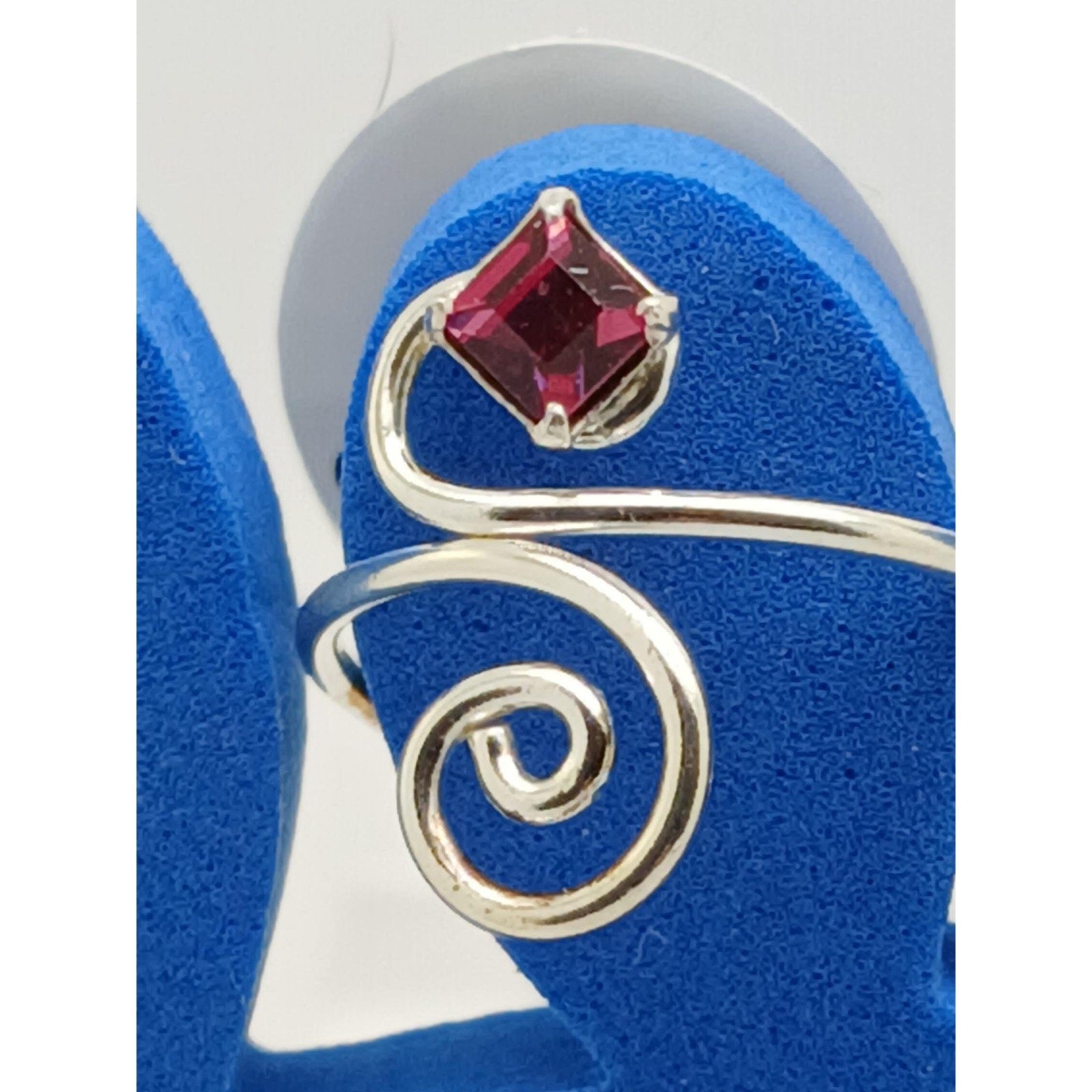 Sexy Pink Crystal Rhinestone Toe Ring Adjustable Size Sterling Silver Gift Boxed - HoneyThomas.com