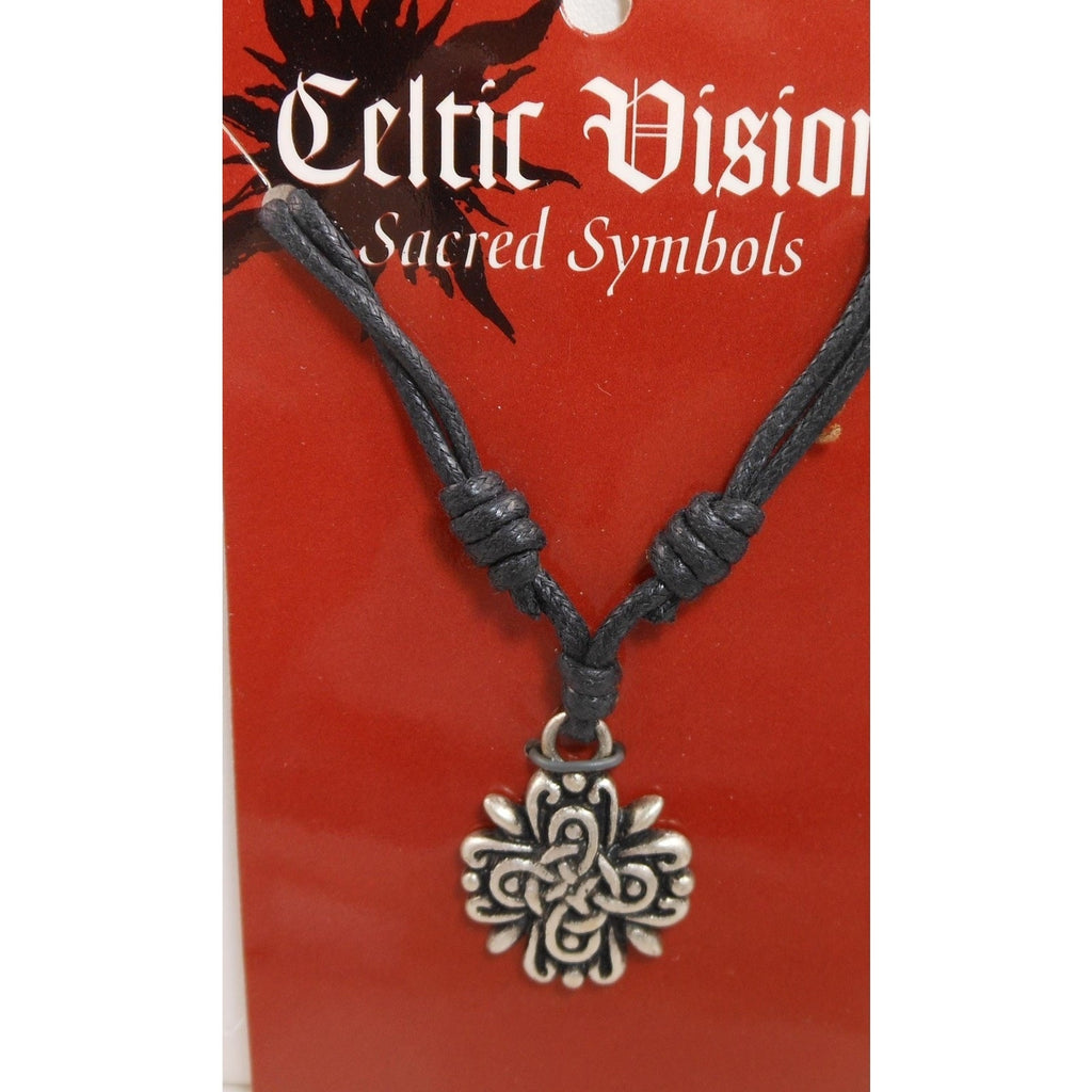 Vintage Celtic Vision Sacred Symbols Cross Necklace Pendant 24" Adjustable - HoneyThomas.com