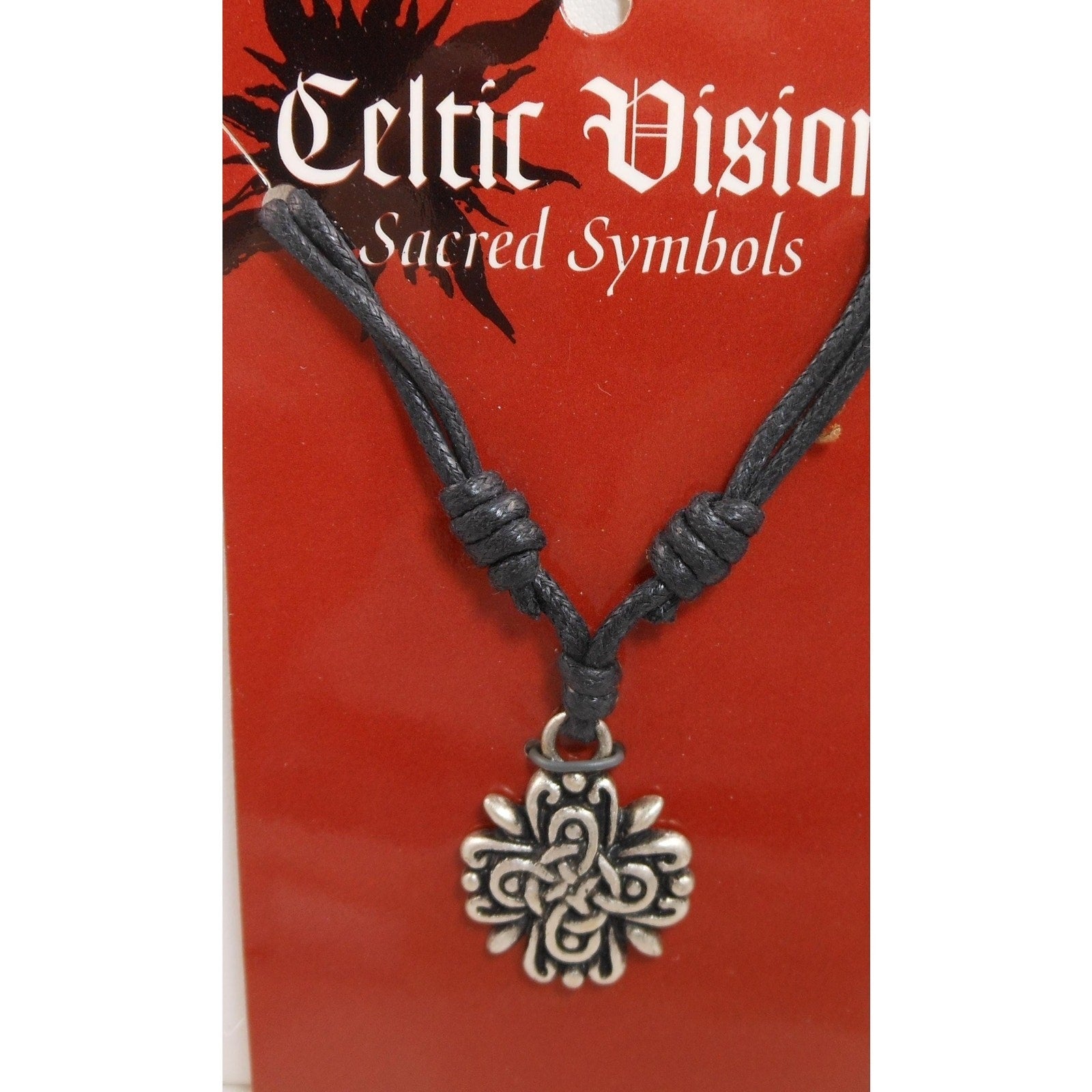 Vintage Celtic Vision Sacred Symbols Cross Necklace Pendant 24" Adjustable - HoneyThomas.com