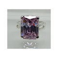 1990's Glamour Vintage 925 Sterling Silver CZ Ring Pink-Lilac Ice Stone Size 6 - HoneyThomas.com
