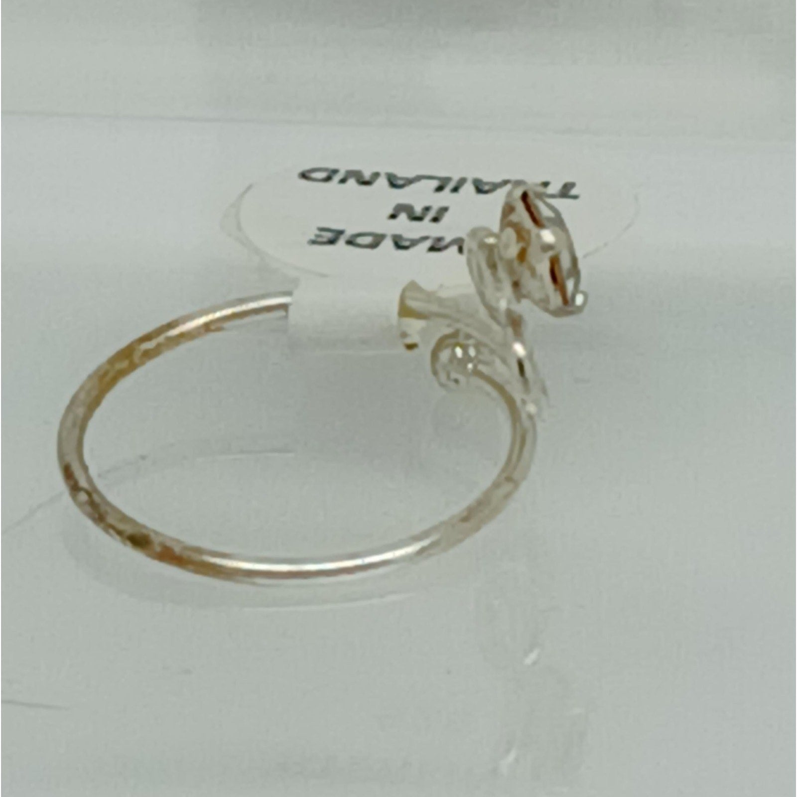 New Sterling Silver Crystal Rhinestone Swirly Sparkling Toe Ring Adjustable Size - HoneyThomas.com