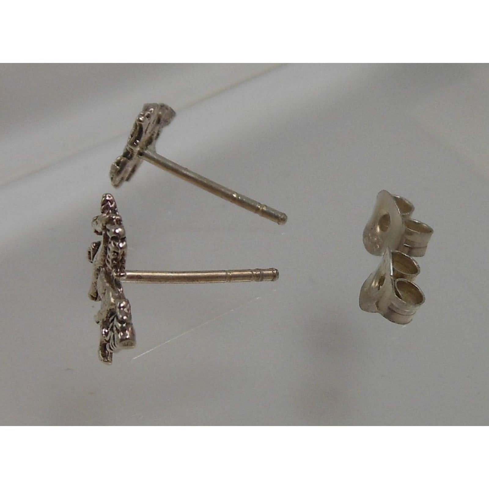 Vintage Unicorn Sterling Silver Stud Earrings Made in Thailand New-old-stock - HoneyThomas.com